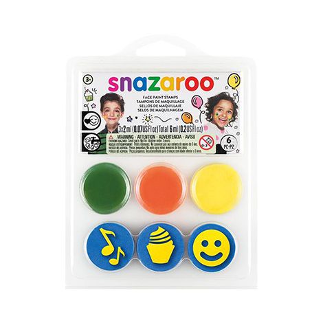 Farby + Pieczątki do twarzy Snazarro Urodzinowe, 3 x 2ml